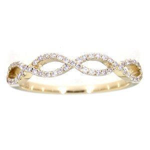Real Diamond Infinity Style Twisted Wedding Band Bridal Jewelry